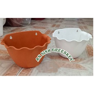 Chậu ốp tường viền hoa