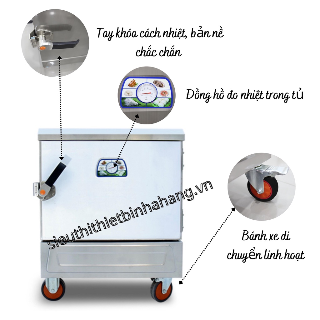Tủ nấu cơm công nghiệp, tủ cơm, tủ hấp chín bánh bao , giò chả, xúc xích.... - Bảo hành 12 tháng