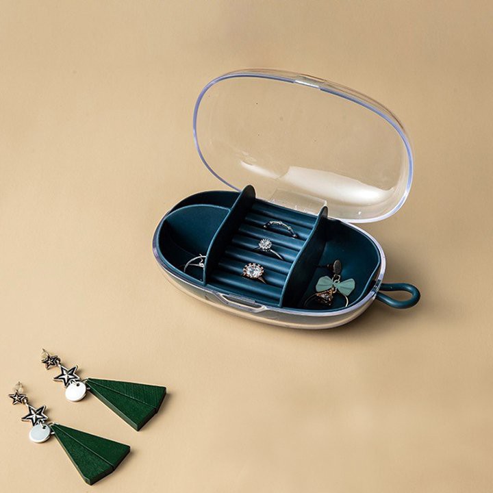 Hộp đựng để đồ phụ kiện trang sức nữ mini nhiều ngăn nhỏ, hôp đựng dây chuyền nhẫn bông tai bằng nhựa