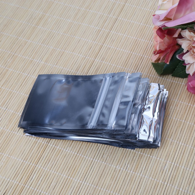 Set 50 Túi Zip 8.5x14cm Màu Bạc Thiết Kế Tiện Dụng