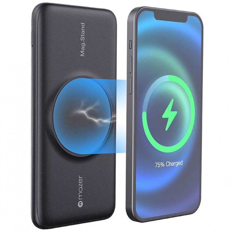 Sạc Dự Phòng Không Dây Mazer Infinite.Boost Mag.Stand Qi Wireless 15W/10000mAh - Hàng chính hãng