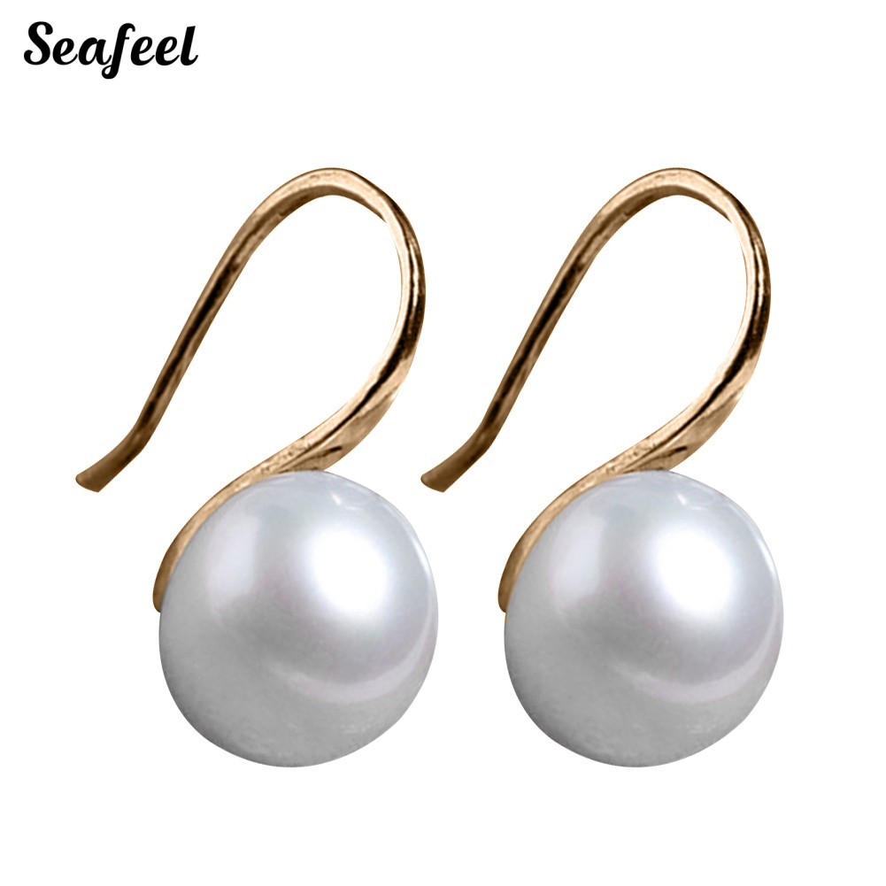 SF Fashion Women Faux Pearl Mini Ear Hooks Earrings Party Jewelry Gift