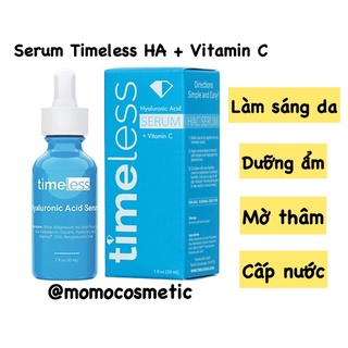 Serum Timeless Hyaluronic Acid + Vitamin C cấp nước, làm sáng da