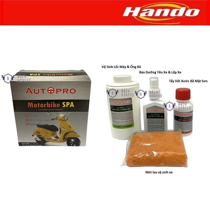 Bộ sản phẩm bảo dưỡng xe máy 3 trong1 AutoPro Hando