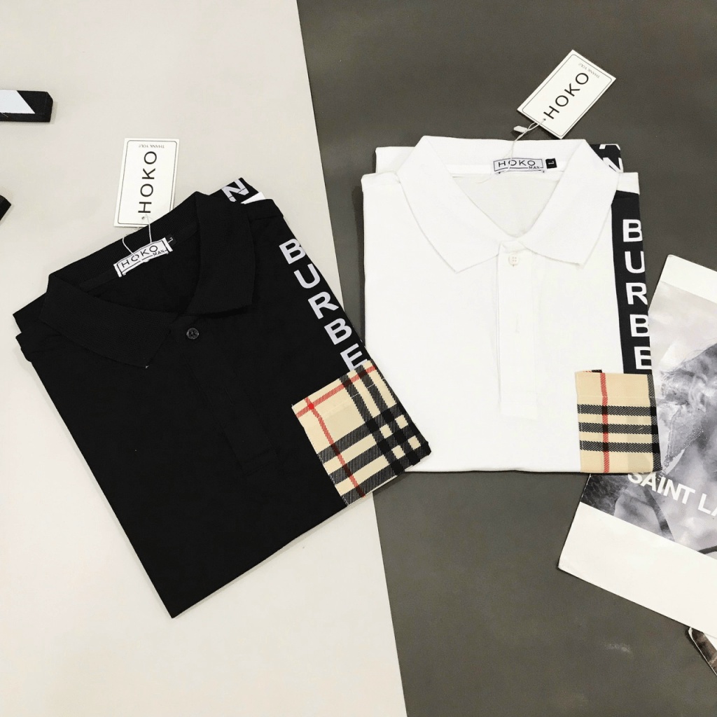 Áo Thun Nam Cổ Bẻ Phối Sọc In Chữ Phong Cách Đậm Chất Đàn Ông Thời Trang Mới [NEW UNISEX]