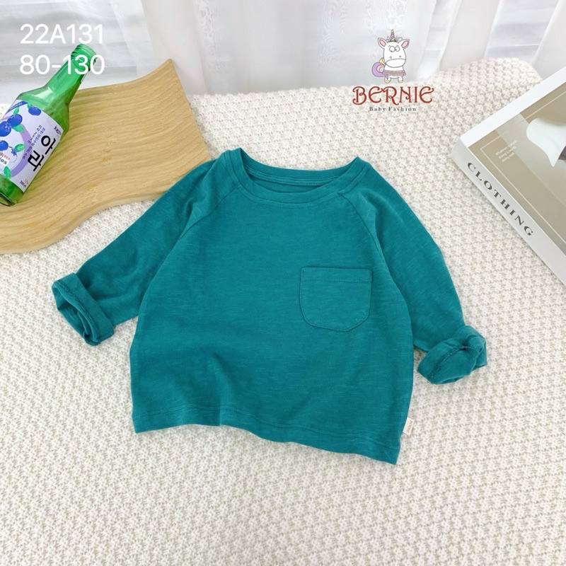 Áo thun dài tay cotton xước xuất hàn bé trai bé gái