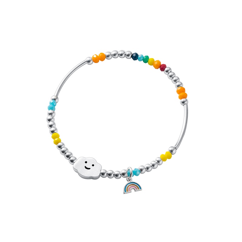 S925 silver multicolored Korean style beaded bracelet for women | BigBuy360 - bigbuy360.vn