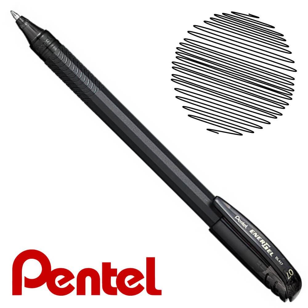 Bút gel Pentel Energel Roller Gel Pen BL417 - Metal tip 0.7mm - Màu đen (Black)