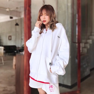  UPZ Áo Khoác Hoodie Dây Kéo Cơ Bản SS1  Trắng  