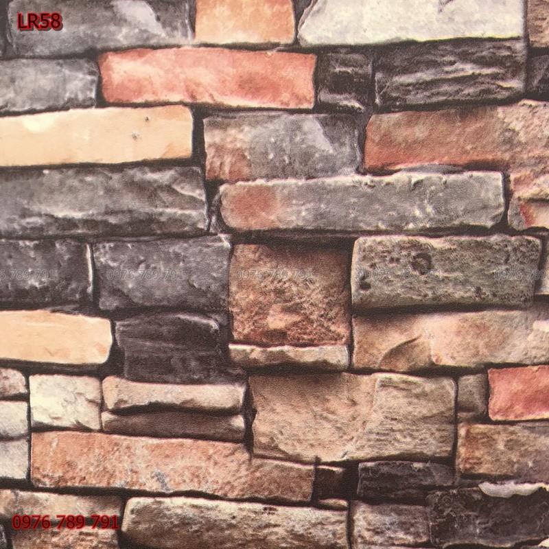 10m Giấy Dán Tường 3d Giả Gạch Cho Phòng Khách, Lụa Không Keo Đẹp