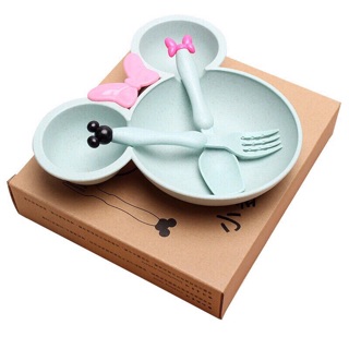 Bộ bát ăn dặm lúa mạch hình Mickey cho bé