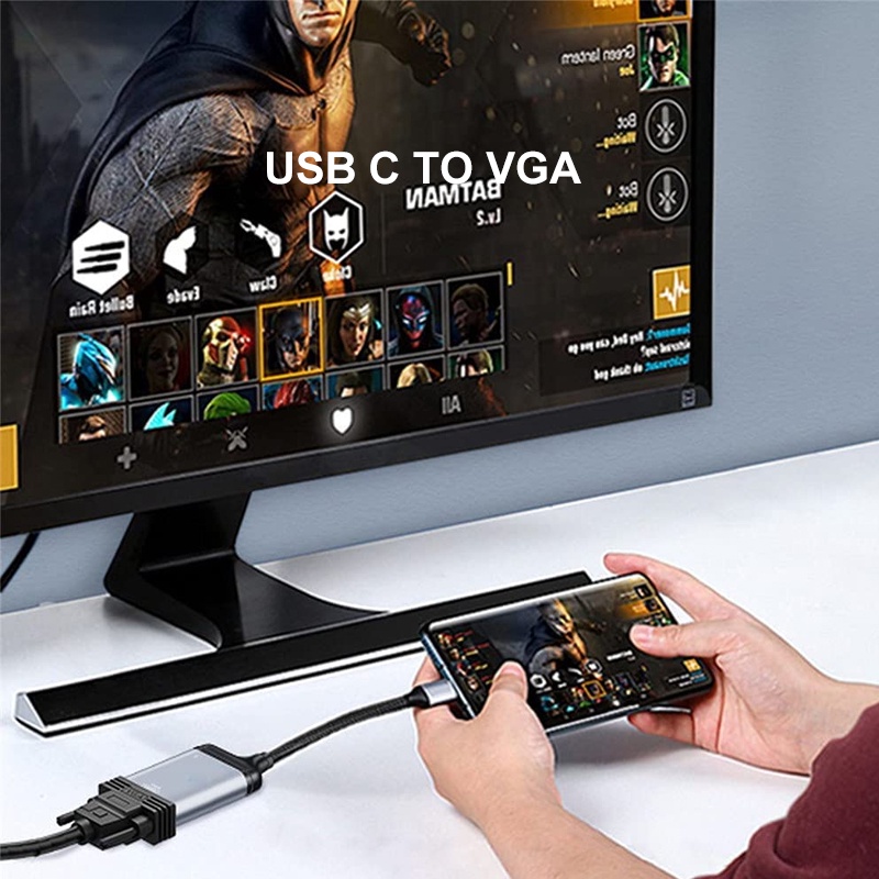 Bộ ChuyểN ĐổI USB C Sang VGA 1080p 60Hz Cho MáY TíNh BảNg / ĐiệN ThoạI / Laptop
