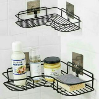 Kệ góc sắt đen dán tường siêu chắc
