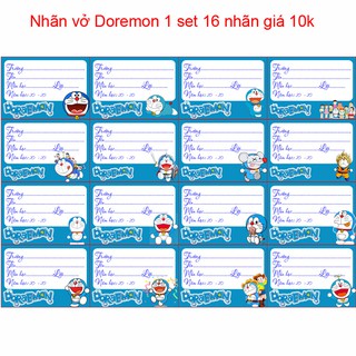 Nhãn Vở anime_hoạt_hình _Doremon(1 set 16 nhãn vở -giá 15k)