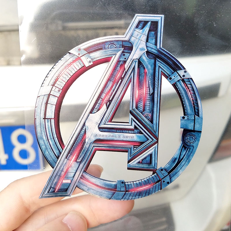 Hình dán logo avenger phản quang đẹp mắt cho xe hơi