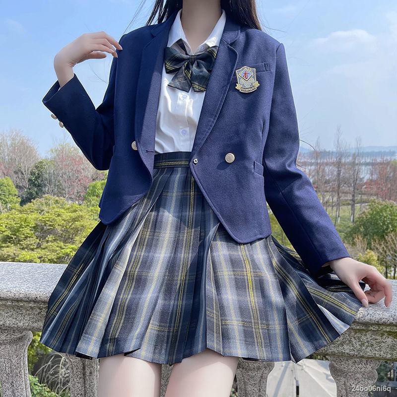 ☸☃[Ngõ nhỏ Moying] bằng chỉ vàng Yashimi jk Đồng phục ban đầu phong cách mùa xuân học sinh Nhật Bản váy lưới