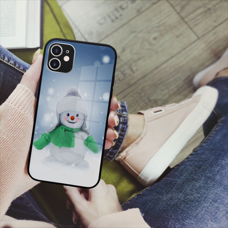 Ốp đt kính cường lực Noel 2022 Rẻ Iphone 6 đến 13 CHILLSSHOP OK-NOELPOD022