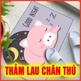 [HOT] Thảm chùi chân chống trượt in hình động vật dễ thương