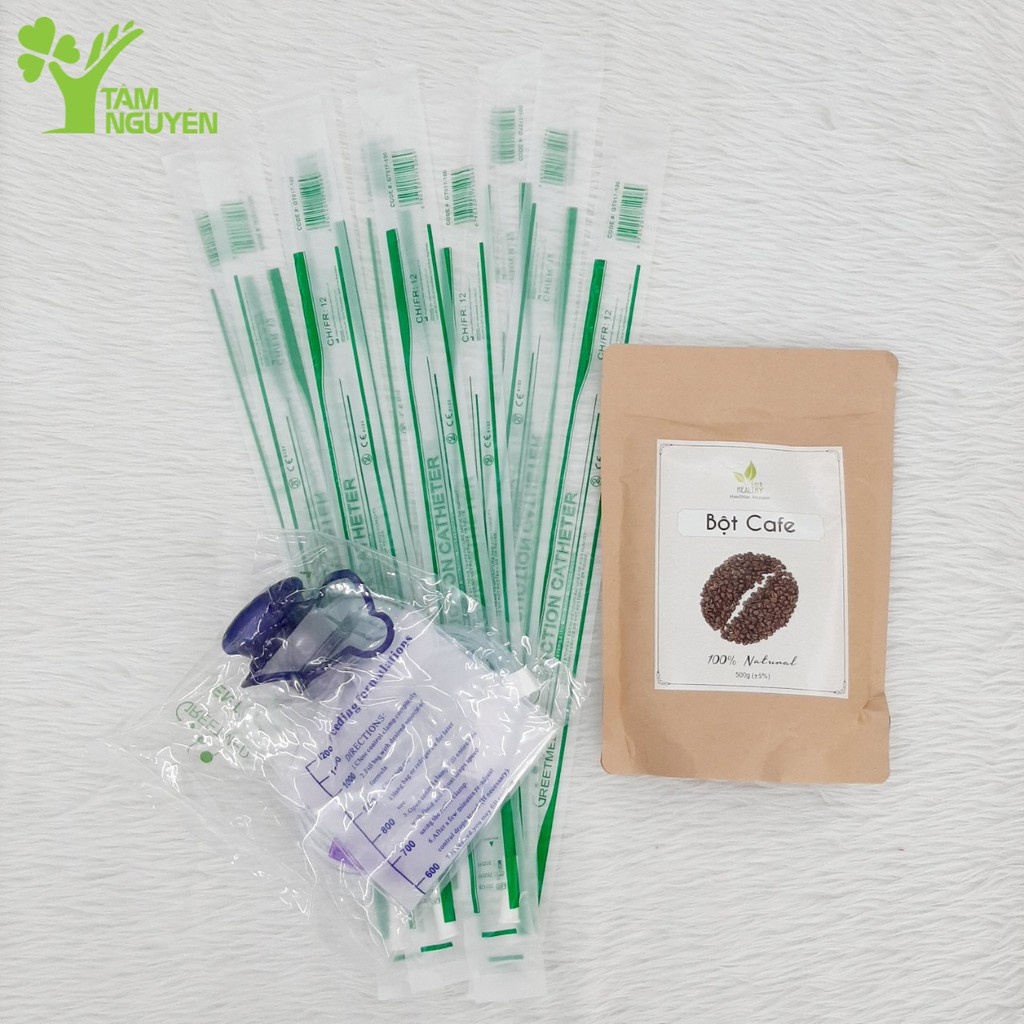 Trọn bộ thải độc đại tràng Gerson, thải độc cà phê (1 túi súc ruột Enema + 10 dây nối + 1 túi cafe thải độc Viethealthy)