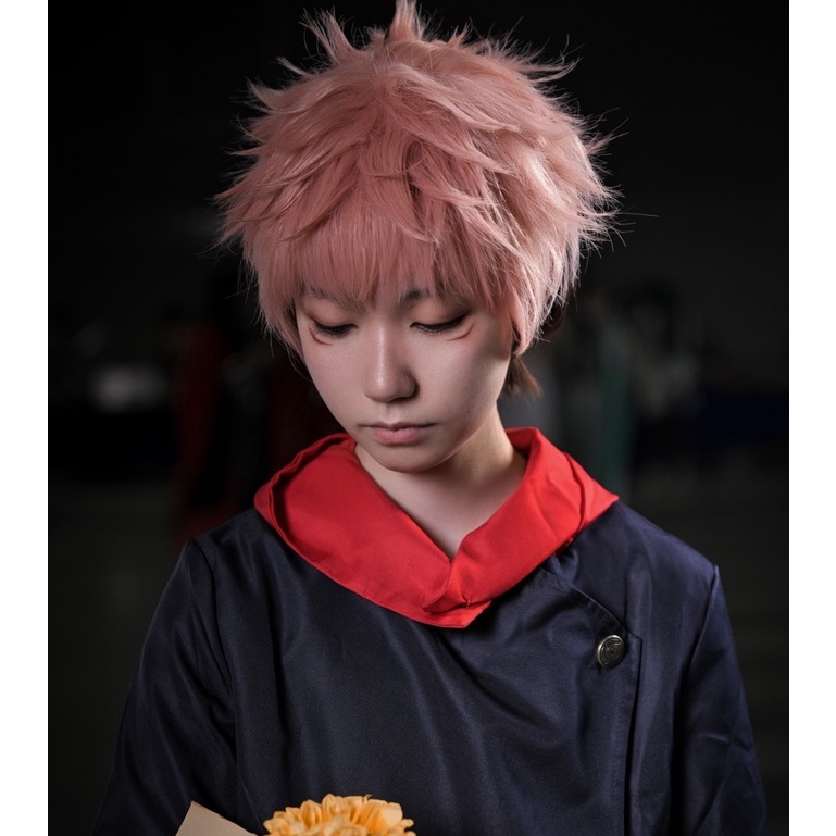 Wig /tóc giả hồng đen cosplay Yuuji Itadori Jujutsu Kaisen - chú thuật hồi chiến