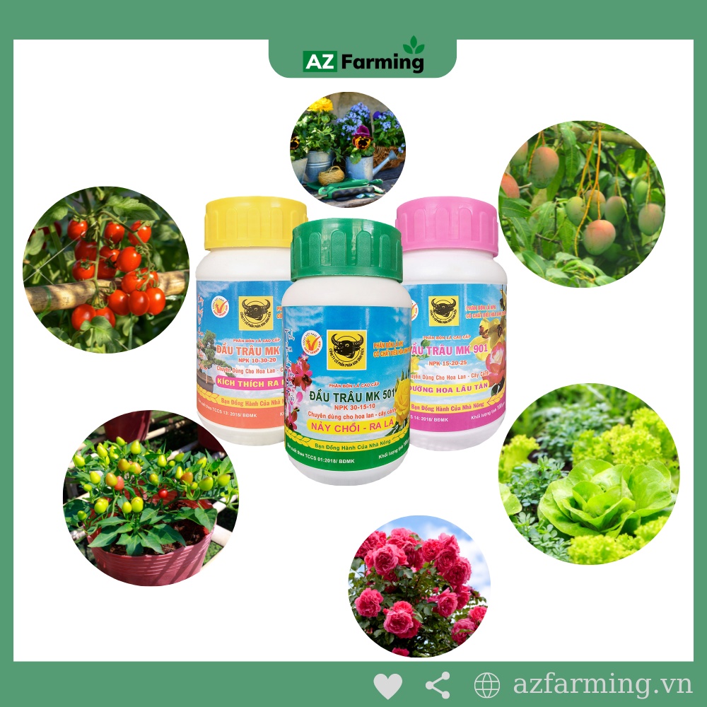 Phân Bón Lá Đầu Trâu MK 501, 701, 901 Chuyên Dùng Cho Hoa Lan Cây Cảnh - 100gram - AZ Farming