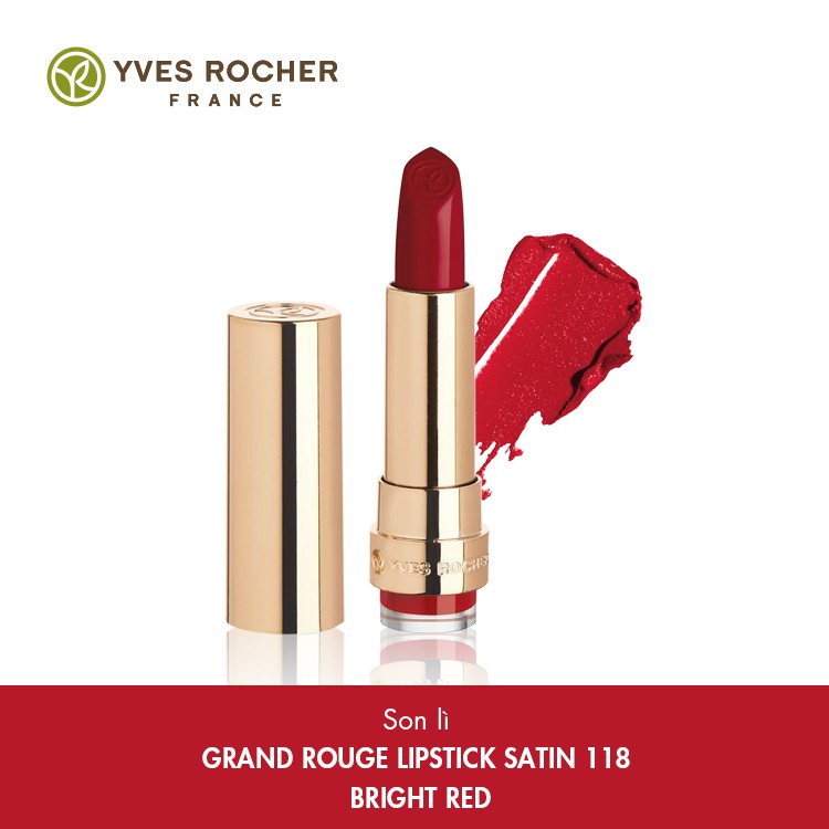 [Date:04/2022] Son lì Yves Rocher Grand Rouge Lipstick Satin 118 Bright Red 3.7g | BigBuy360 - bigbuy360.vn