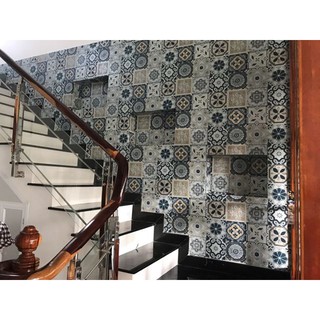 Giấy Dán Tường Giả Gạch Men Phong Cách Bohemian 3D180
