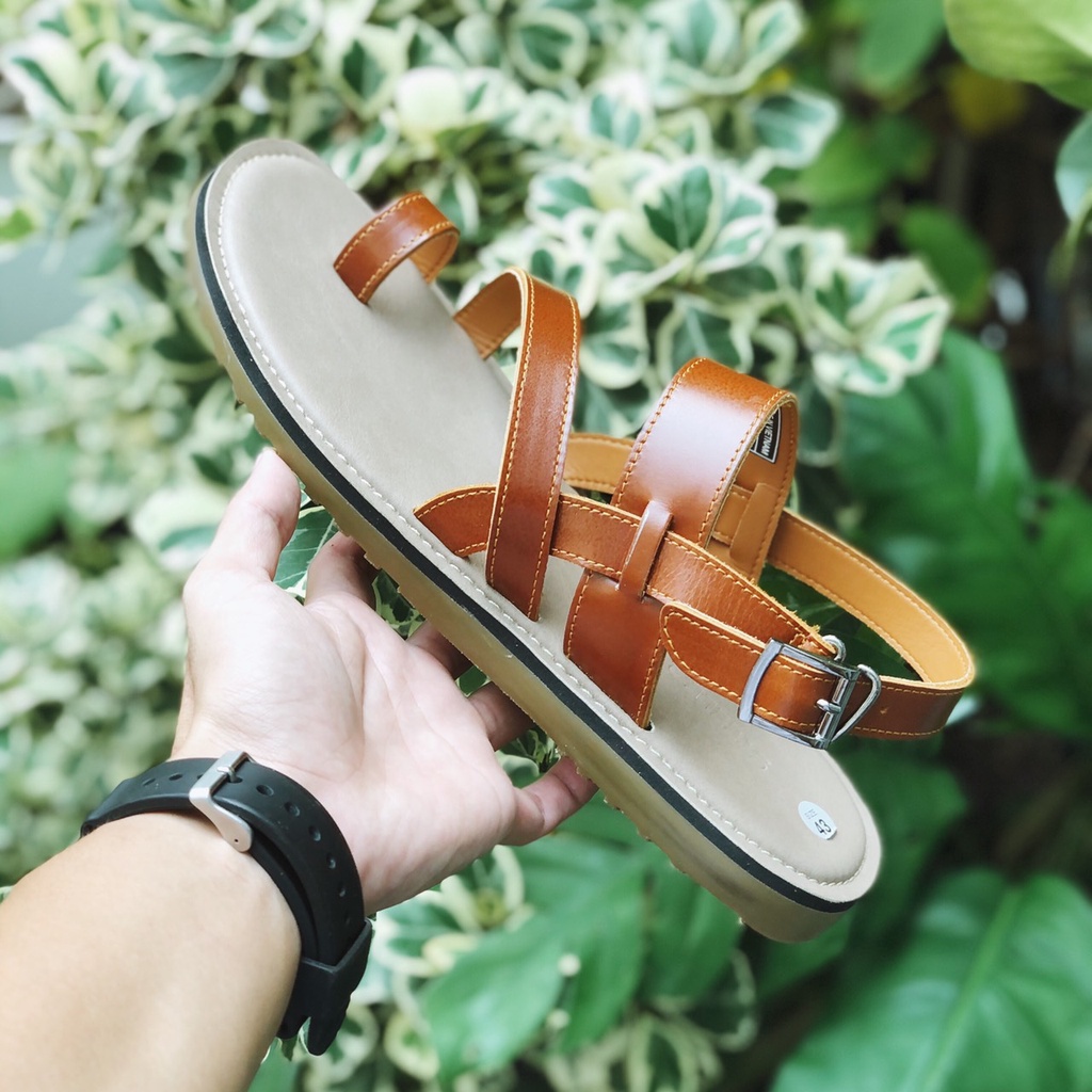 Dép Sandal Da Nam Hai Màu Đen, Nâu XỎ NGÓN Da Thật Unisex CHỐNG THẤM MỒ HÔI Chịu Nước Bảo Hành 6 Tháng Sartorial