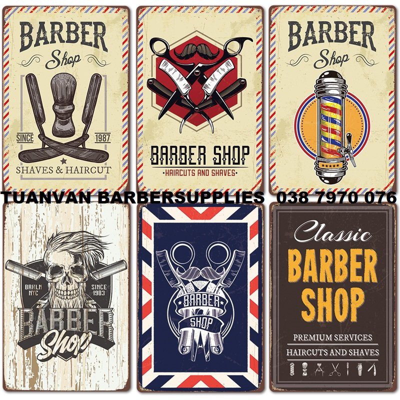 SET 5 TRANH THIẾC decor barbershop