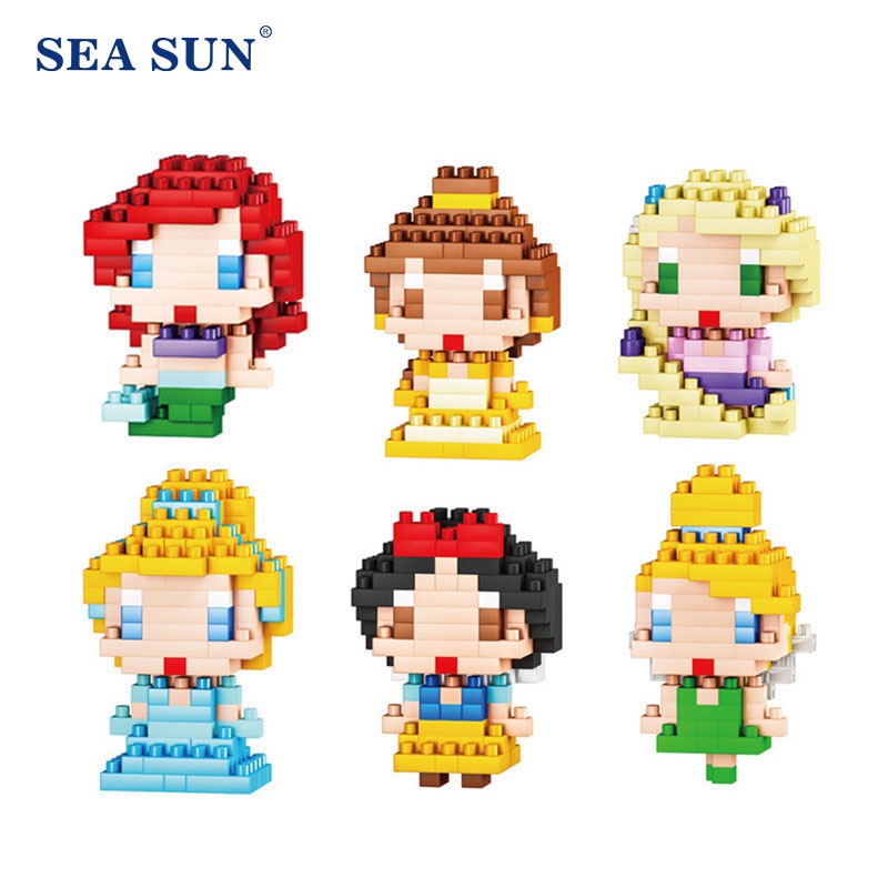 Bộ đồ chơi xếp hình công chúa Disney SEA SUN TOYS mini 3D DIY dành cho bé