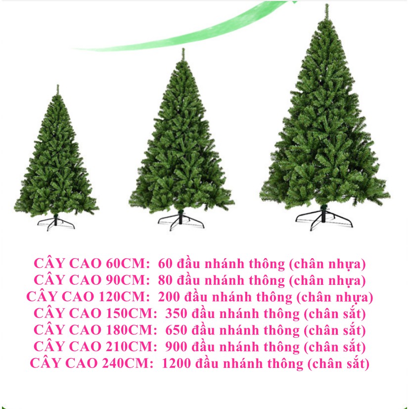 Cây thông Noel lá dày rậm CHẤT LƯỢNG CAO (TẶNG 4 DÂY KIM TUYẾN)
