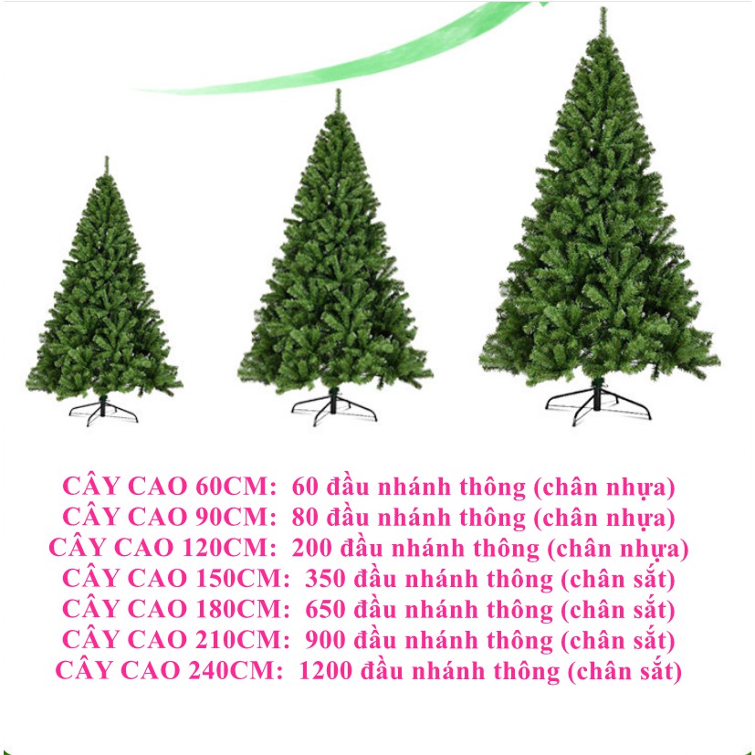 Cây thông Noel CAO  90cm lá dày rậm CHẤT LƯỢNG CAO (TẶNG DÂY KIM TUYẾN)