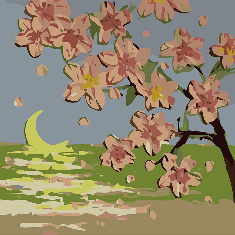 Bộ Tranh Sơn Dầu 20x20cm Tự Làm Hình Hoàng Hôn S001