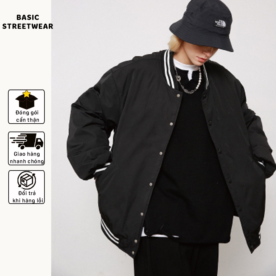 Áo Khoác Varsity Bomber Nữ Nam Oversize Thể Thao Kaki Cotton Basic Streetwear. AVAR01
