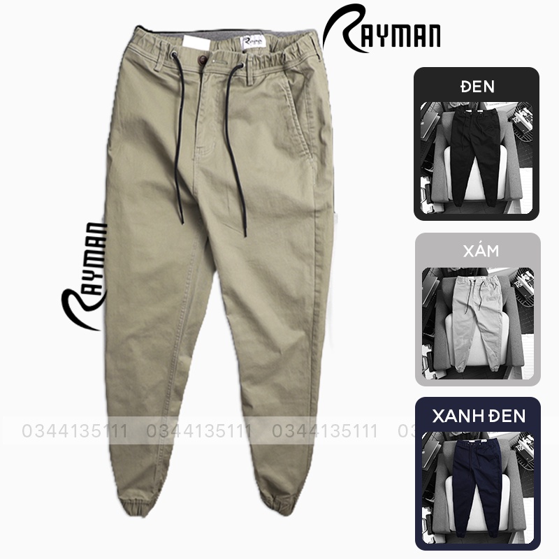 Quần Jogger Dài Nam Kaki RAYMAN Quần Nam Jogger Trơn Dài Đẹp Màu Đen, Kem, Xanh Rêu, Xanh Đen, Xám
