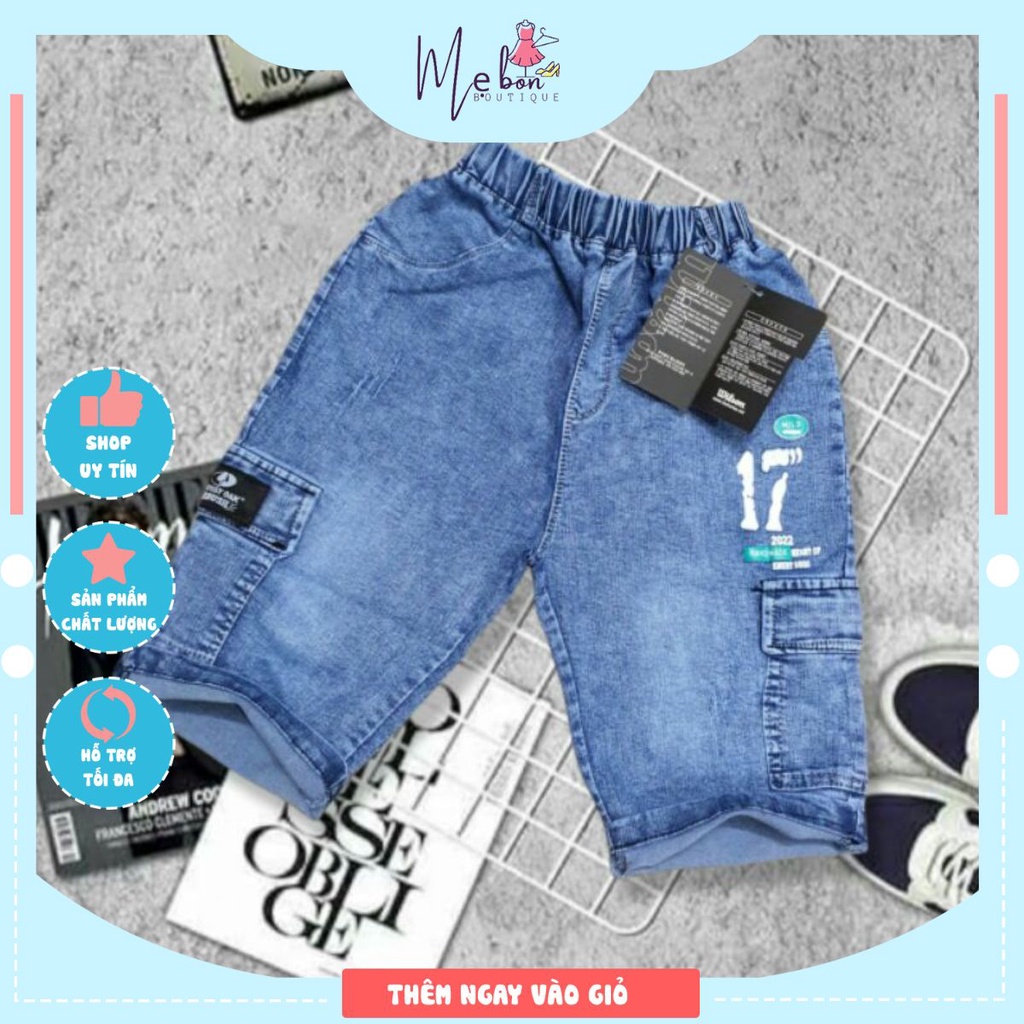 Quần jeans ngố be trai túi hộp sz 30-50kg