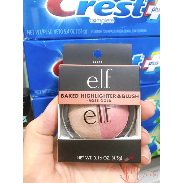 Phấn má hồng và HighLight bắt sáng ELF Baked màu Rose Gold