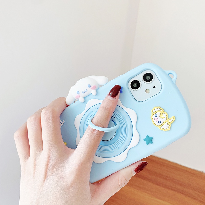 Ốp Điện Thoại Silicon Mềm Chống Sốc Hình Chú Chó Cinnamoroll 3D Cho iPhone 13 12 11 Pro Max XR XS Max X 7 8 6 6s Plus