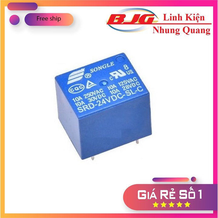 Relay 5v 12v 24v 250VAC 10A SRD 5P-linh kiện điện tử 3m