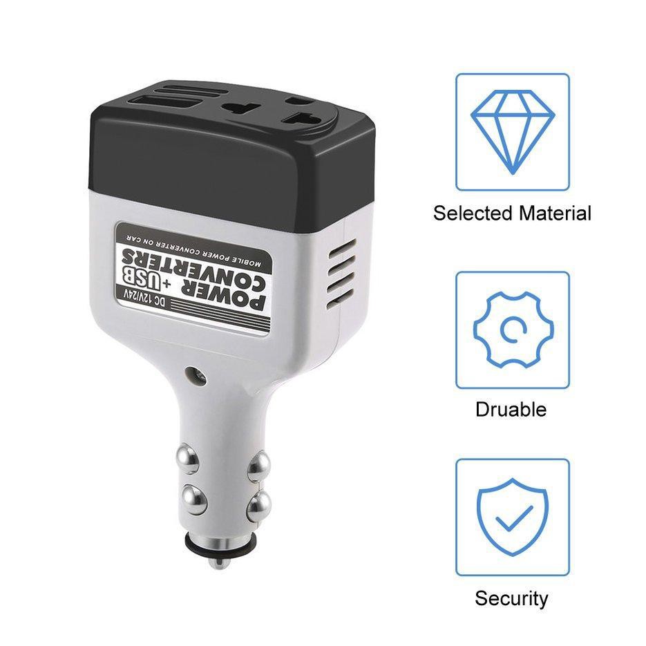 Tẩu sạc DC 12V / 24V sang AC 220V Ac Usb cho xe hơi