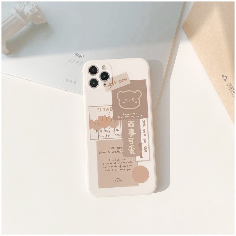 Ốp Lưng Iphone Gấu Best One Cạnh Vuông,Bảo Vệ Camera 7plus,8plus,x,xs,xsmax,11,11,promax,12,12promax,13,13promax