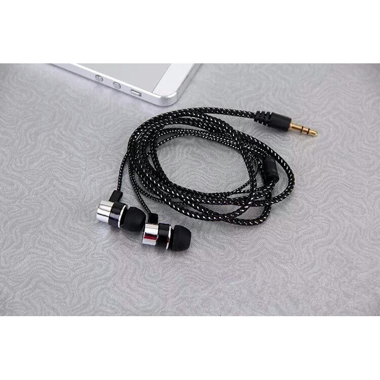 Tai nghe dây bện nhét tai giác cắm 3.5mm