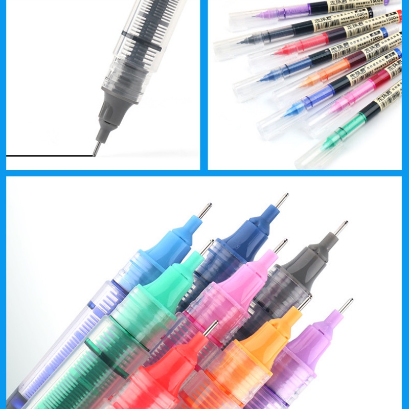Bút Bi Nước Mực Gel DS 904 Nhanh Khô Ngòi 0.5mm 18 Màu Dùng Trong Văn Phòng Học Sinh Ghi Chú Take Note Vẽ Tranh Tiện Lợi
