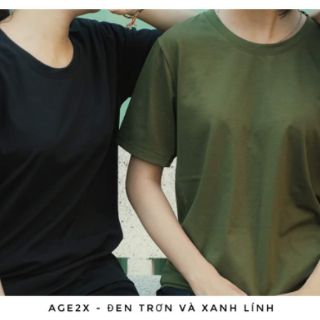 Combo 2 áo thun trơn nam nữ #AGE2X