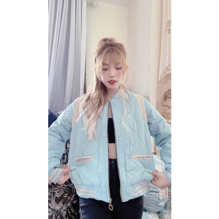 Áo phao nữ trần trám bên trong lót lông xịn sò