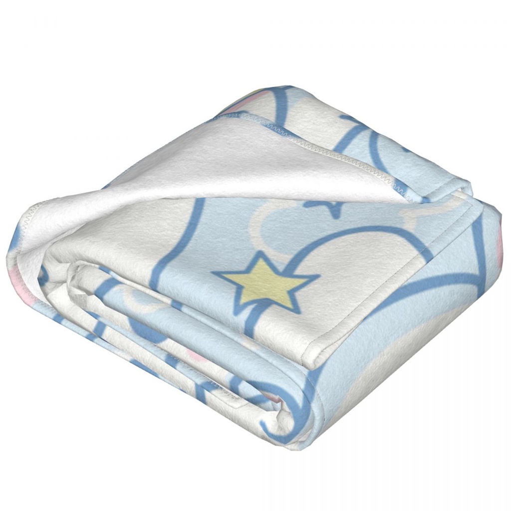 Mền Ngủ In Họa Tiết Cinnamoroll Sanrio Hello Kitty Bằng Vải Flannel Hai Lớp