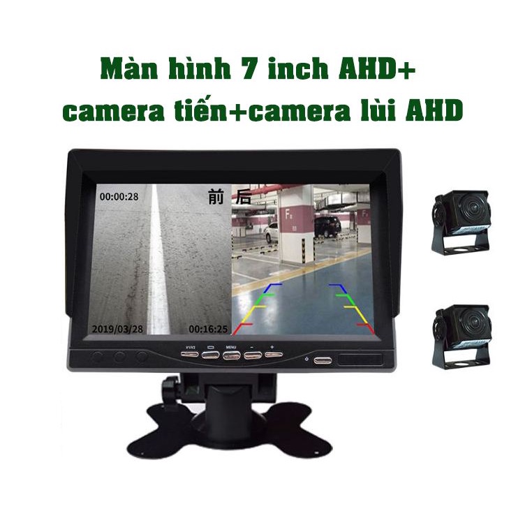 Bộ camera lùi, camera lề xe tải và màn hình AHD 7inch siêu nét cả ngày và đêm