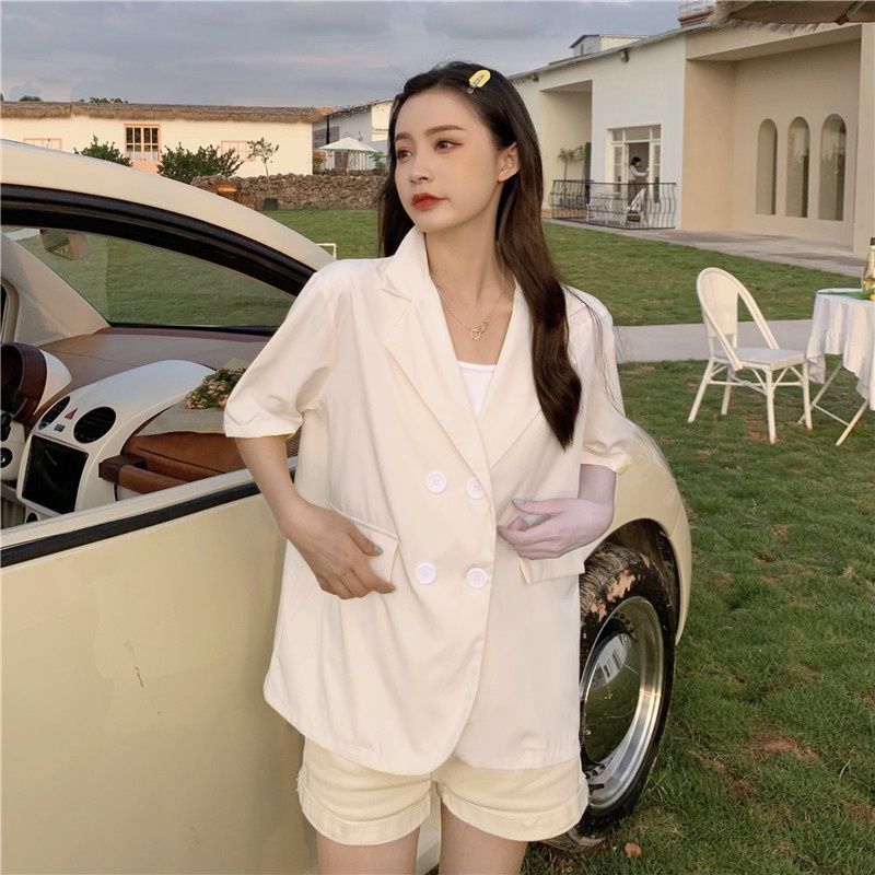 Áo khoác Blazer UNDERCOOL 1 lớp ngắn tay form rộng xinh xắn