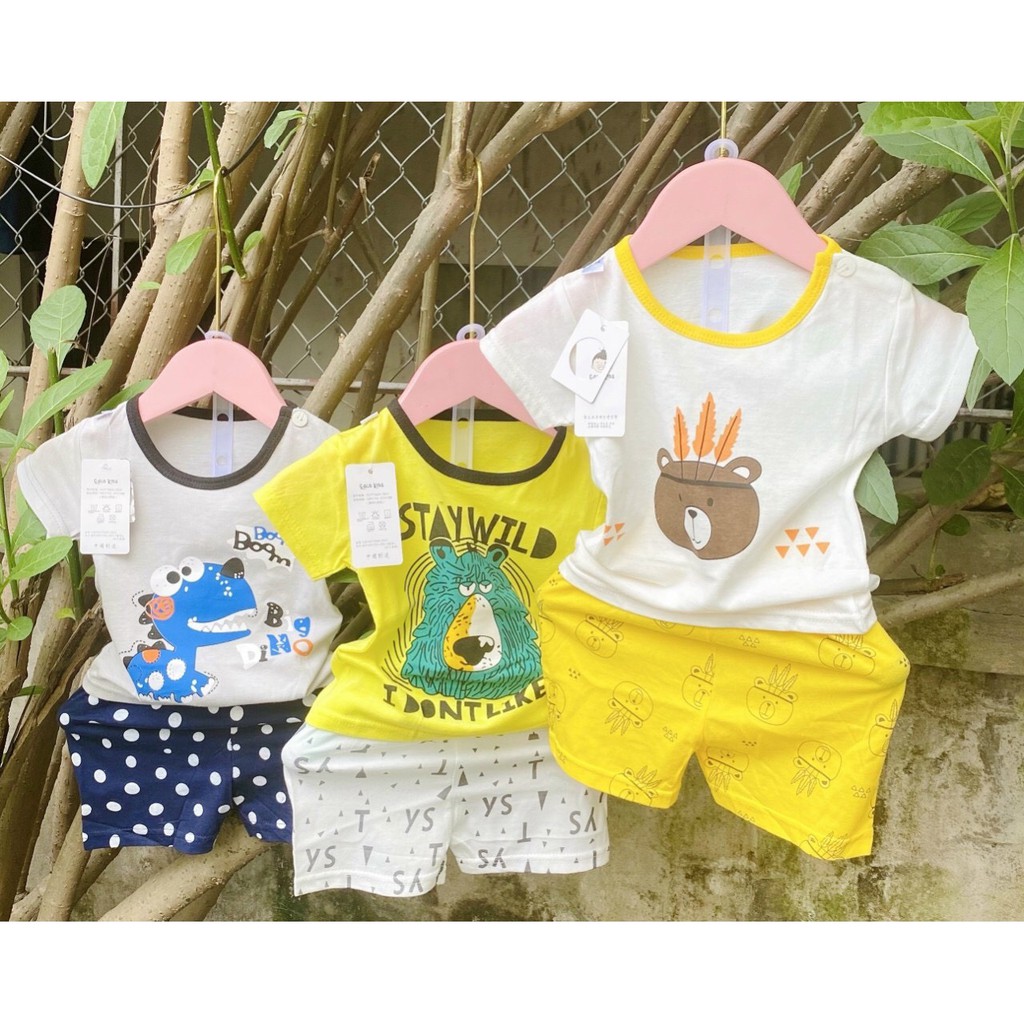 Bộ cộc tay bé trai bé gái Quảng Châu loại 1 bộ cho bé mặc nhà dễ thương chất liệu cotton BABYSTORE88 ( 24-31)