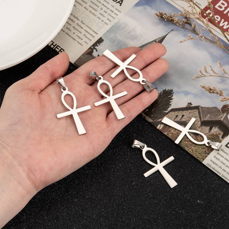 Set 1-50 Mặt Vòng cổ Hình Thánh Giá Bằng Thép Không Gỉ 304 Nhiều Màu Sắc Chất Lượng Cao Cho Nam